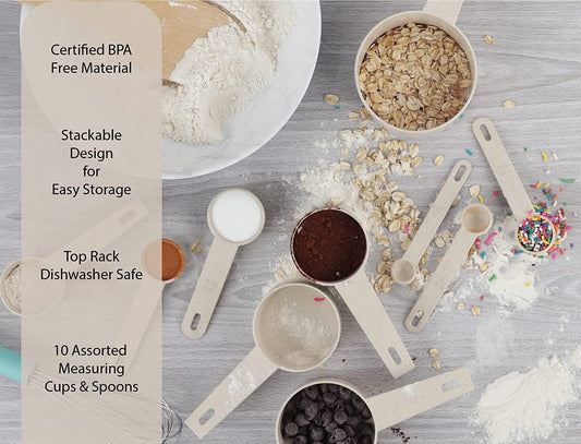 10-Piece Measuring Cups & Spoons Set (Beige) | JIG JAR
