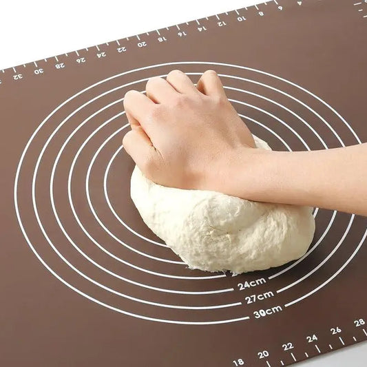 Silicone Pastry Dough Mat 30 × 40 cm – Non-Stick Thick Rolling Mat for Baking & Kitchen Prep (Chocolate)