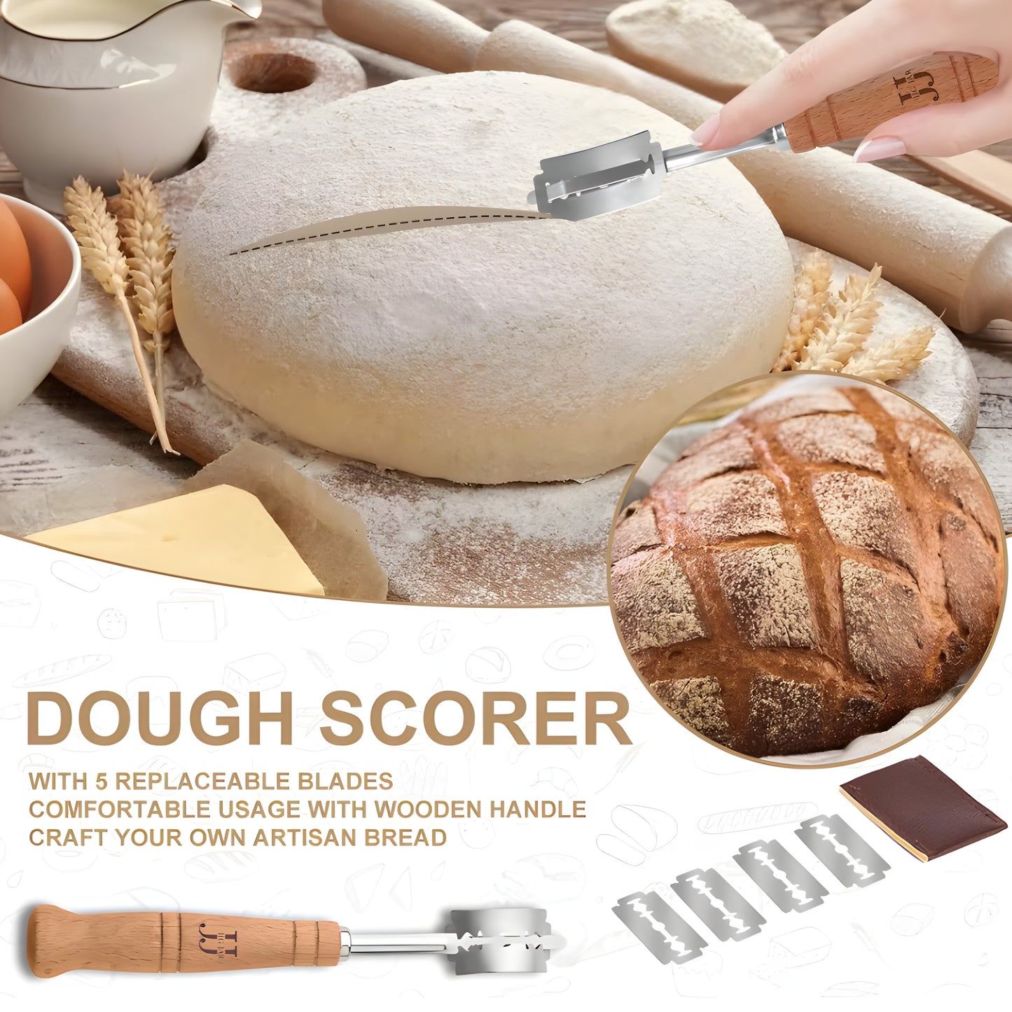 JIG JAR Sourdough Starter & Bread Baking Set - White Edition | 35 Piece Complete Artisan Kit for Joyful Baking