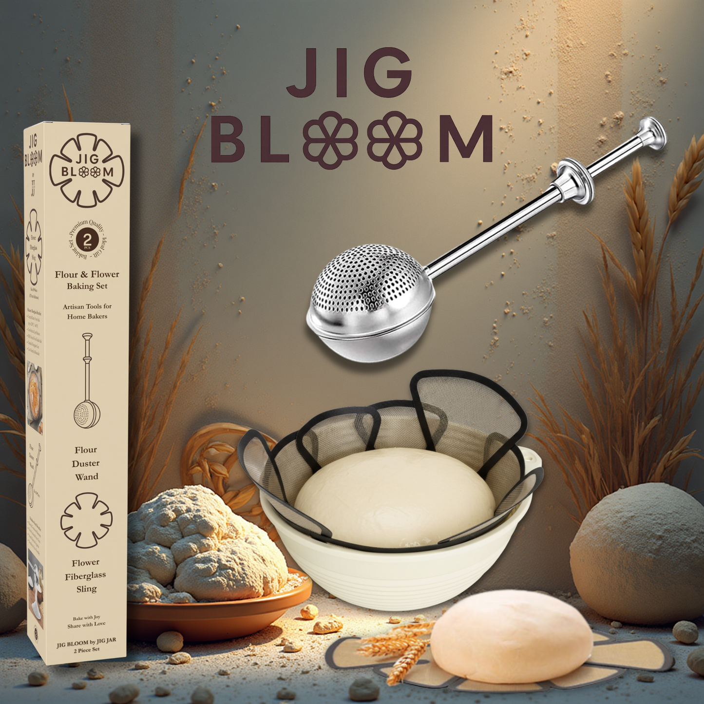 JIG BLOOM - Flour & Flower Baking Set | Artisan Tools for Joyful Bakers
