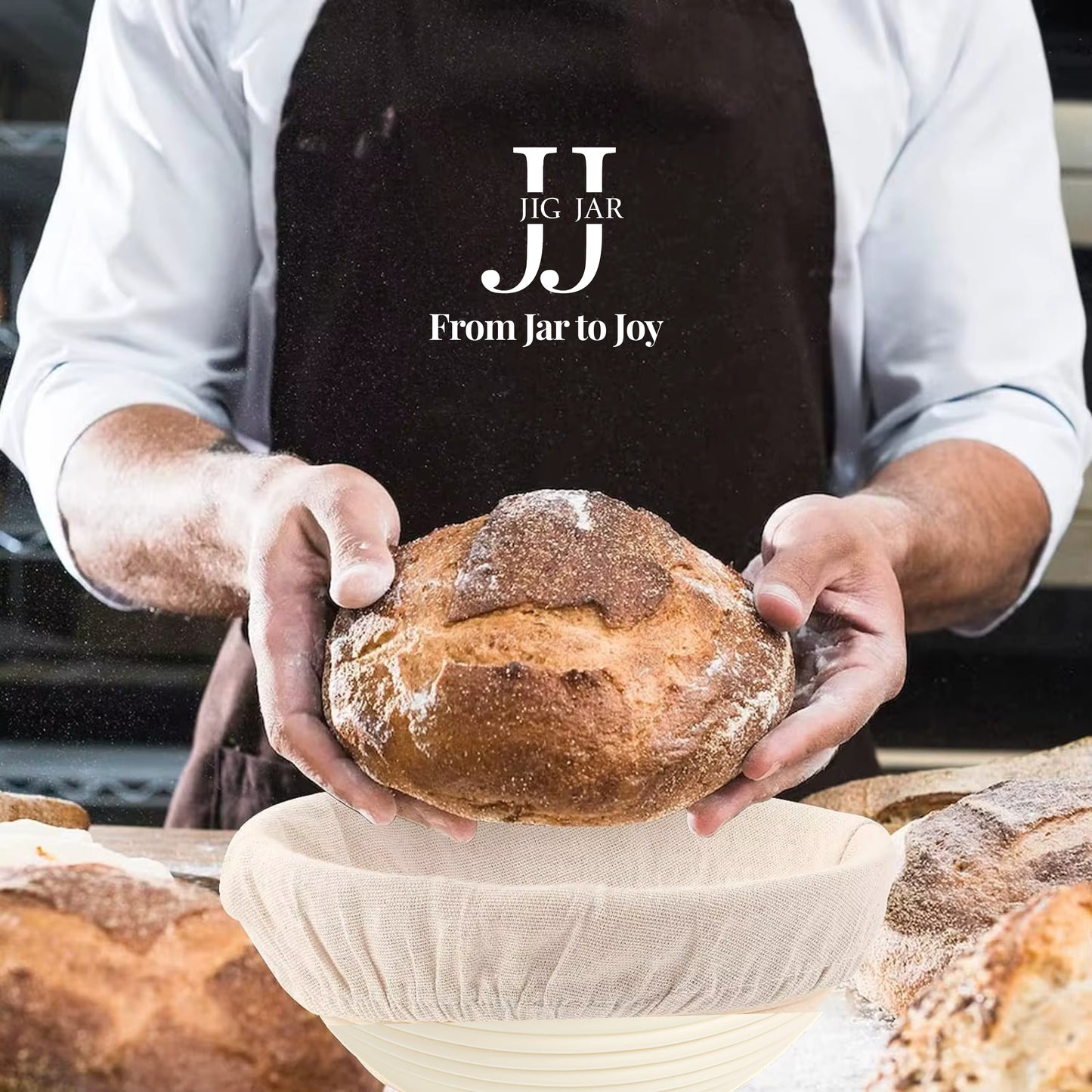 JIG JAR Sourdough Starter & Bread Baking Set - White Edition | 35 Piece Complete Artisan Kit for Joyful Baking