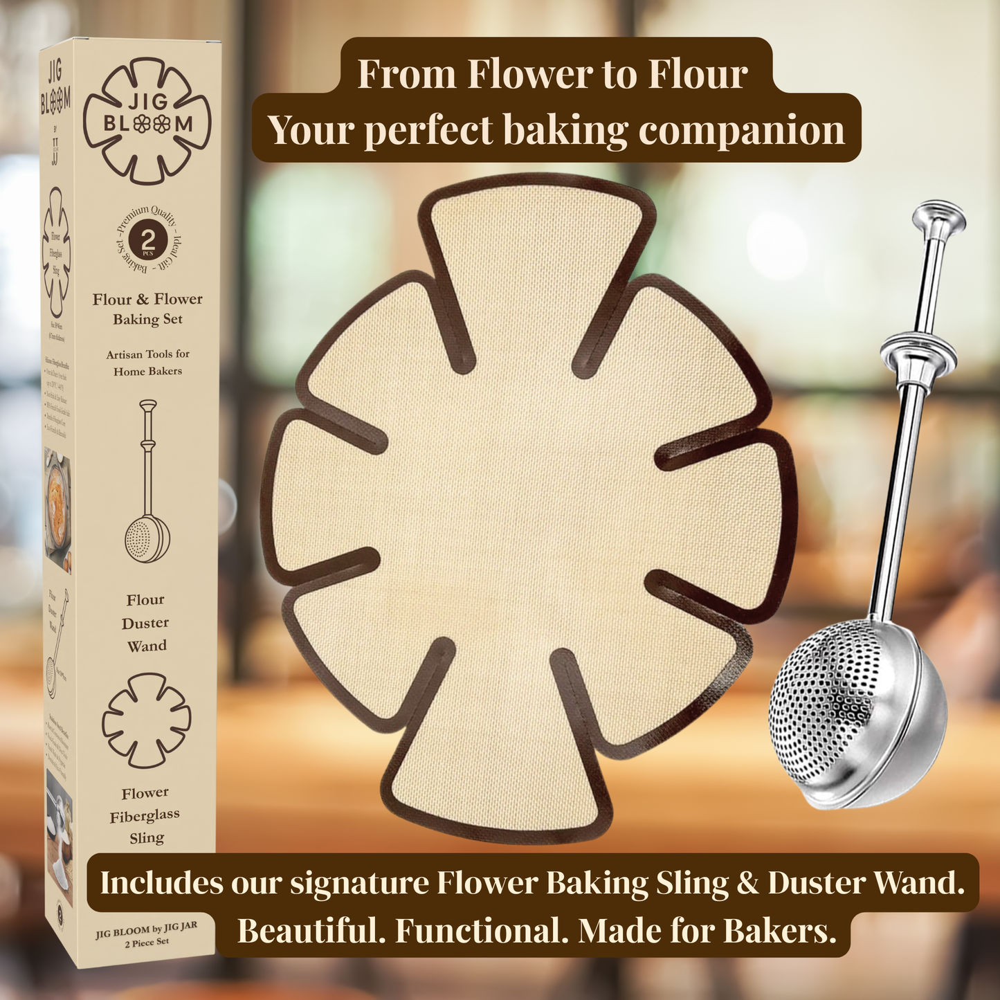JIG BLOOM - Flour & Flower Baking Set | Artisan Tools for Joyful Bakers