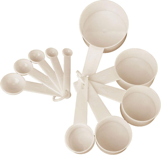 10-Piece Measuring Cups & Spoons Set – Accurate Baking & Cooking Tools, Beige