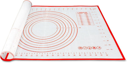 Silicone Pastry Mat with Measurements – Non-Slip Baking Mat (Orange)