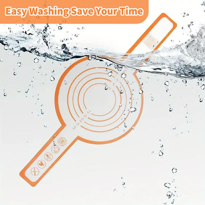 Silicone Bread Sling for Dutch Oven – Reusable Non-Stick Baking Mat with Extra-Long Handle (Orange)