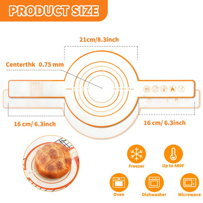 Silicone Bread Sling for Dutch Oven – Reusable Non-Stick Baking Mat with Extra-Long Handle (Orange)