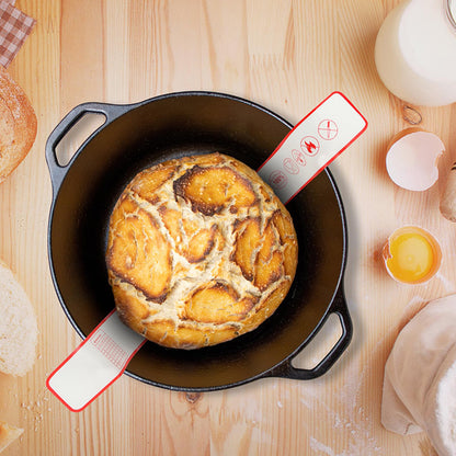 Silicone Bread Sling for Dutch Oven – Reusable Non-Stick Baking Mat with Extra-Long Handle (Orange)