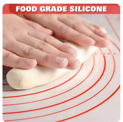 Silicone Pastry Mat with Measurements – Non-Slip Baking Mat (Orange)