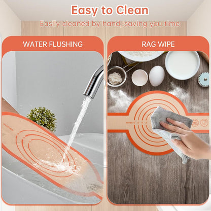 2-Piece Silicone Bread Sling for Dutch Oven – Oval & Round Reusable Non-Stick Sourdough Baking Mats with Long Handles